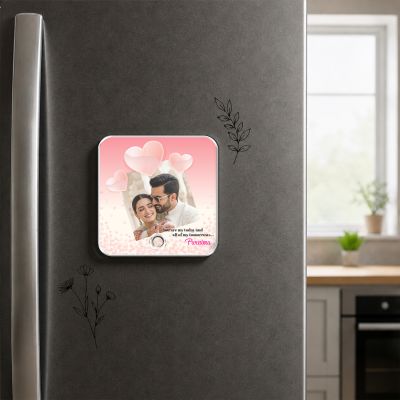 Personalized Musical Fridge Magnet Custom with Photo & Song Rechargeable Speaker & On/Off Button Birthday Gift for Wife & Girlfriend for Wife